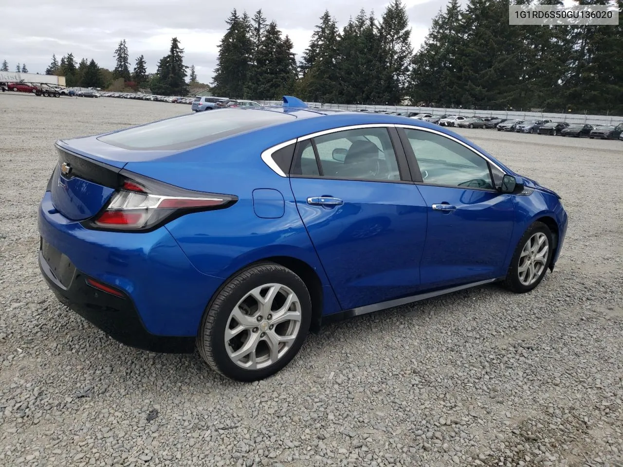 2016 Chevrolet Volt Ltz VIN: 1G1RD6S50GU136020 Lot: 75499164