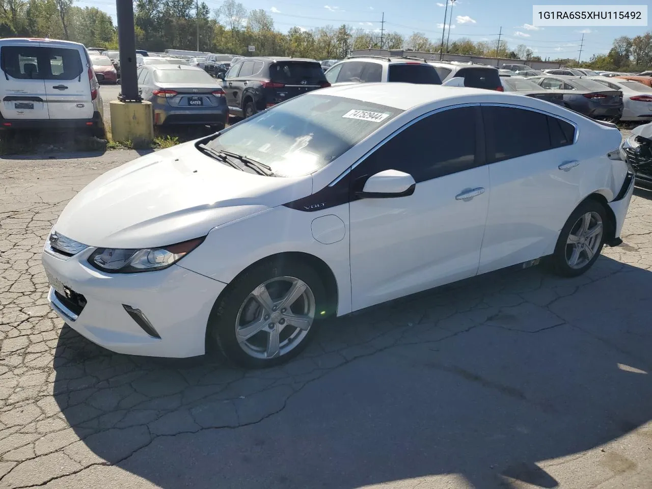 2017 Chevrolet Volt Lt VIN: 1G1RA6S5XHU115492 Lot: 74752944