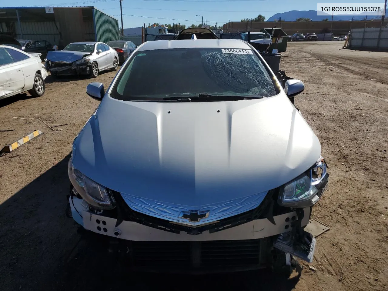 2018 Chevrolet Volt Lt VIN: 1G1RC6S53JU155378 Lot: 73606444