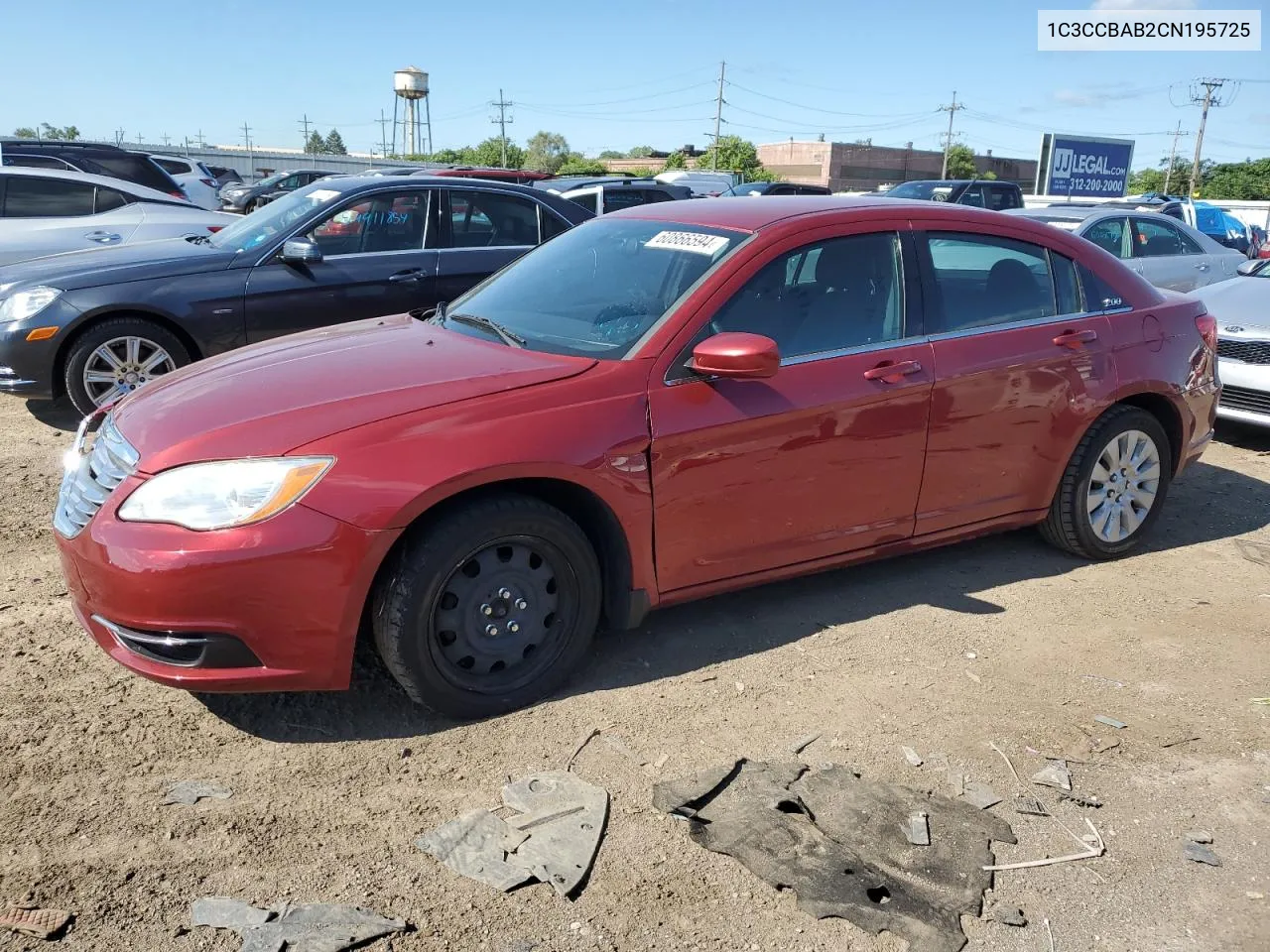 2012 Chrysler 200 Lx VIN: 1C3CCBAB2CN195725 Lot: 60866594