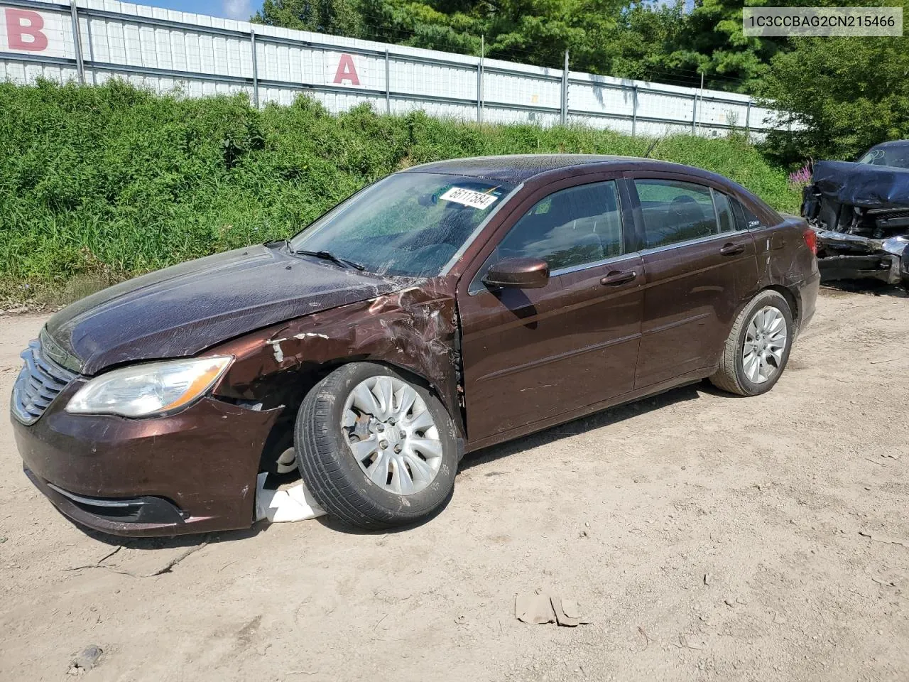 2012 Chrysler 200 Lx VIN: 1C3CCBAG2CN215466 Lot: 66117584