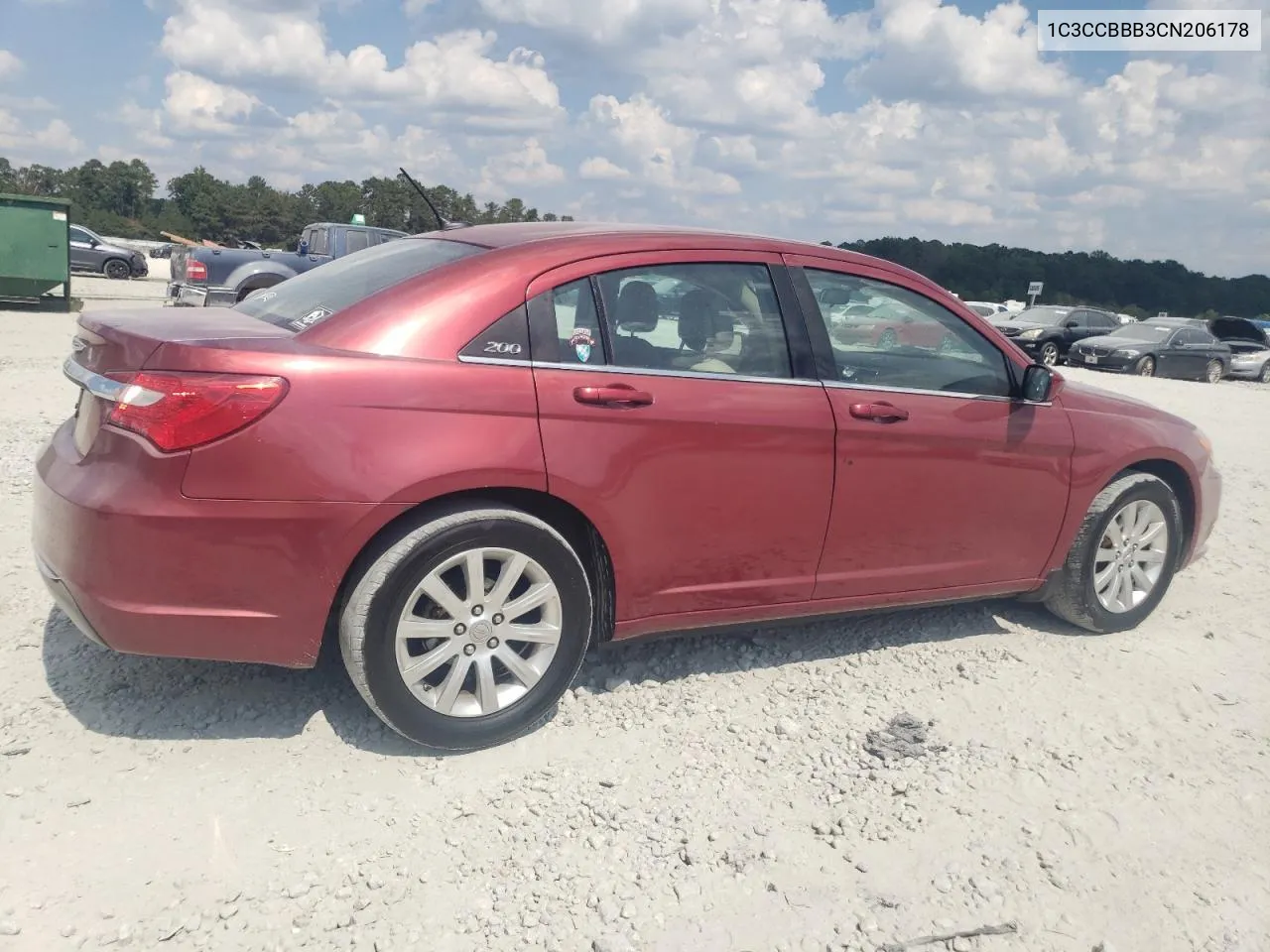 2012 Chrysler 200 Touring VIN: 1C3CCBBB3CN206178 Lot: 72805864