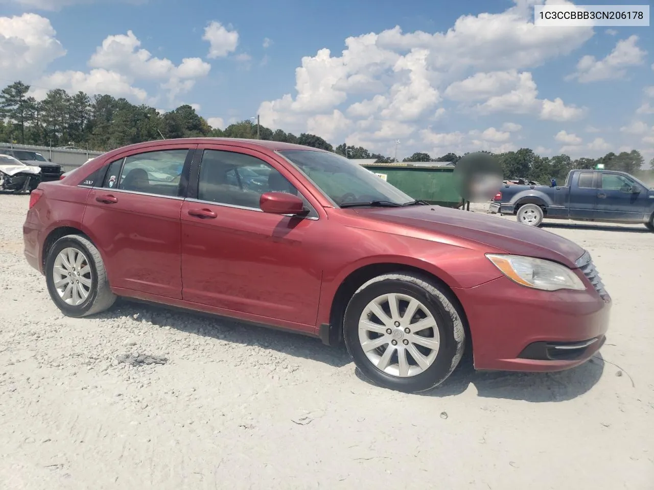 2012 Chrysler 200 Touring VIN: 1C3CCBBB3CN206178 Lot: 72805864