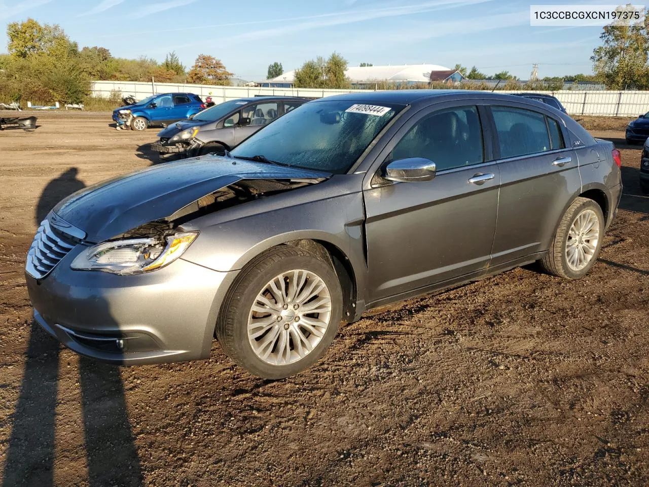 2012 Chrysler 200 Limited VIN: 1C3CCBCGXCN197375 Lot: 74098444