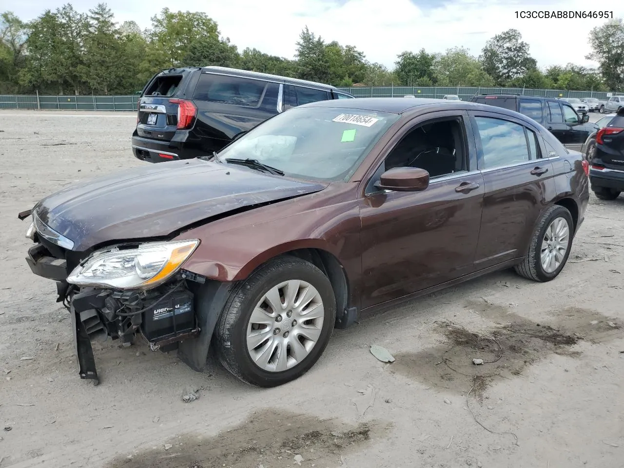 2013 Chrysler 200 Lx VIN: 1C3CCBAB8DN646951 Lot: 70018654