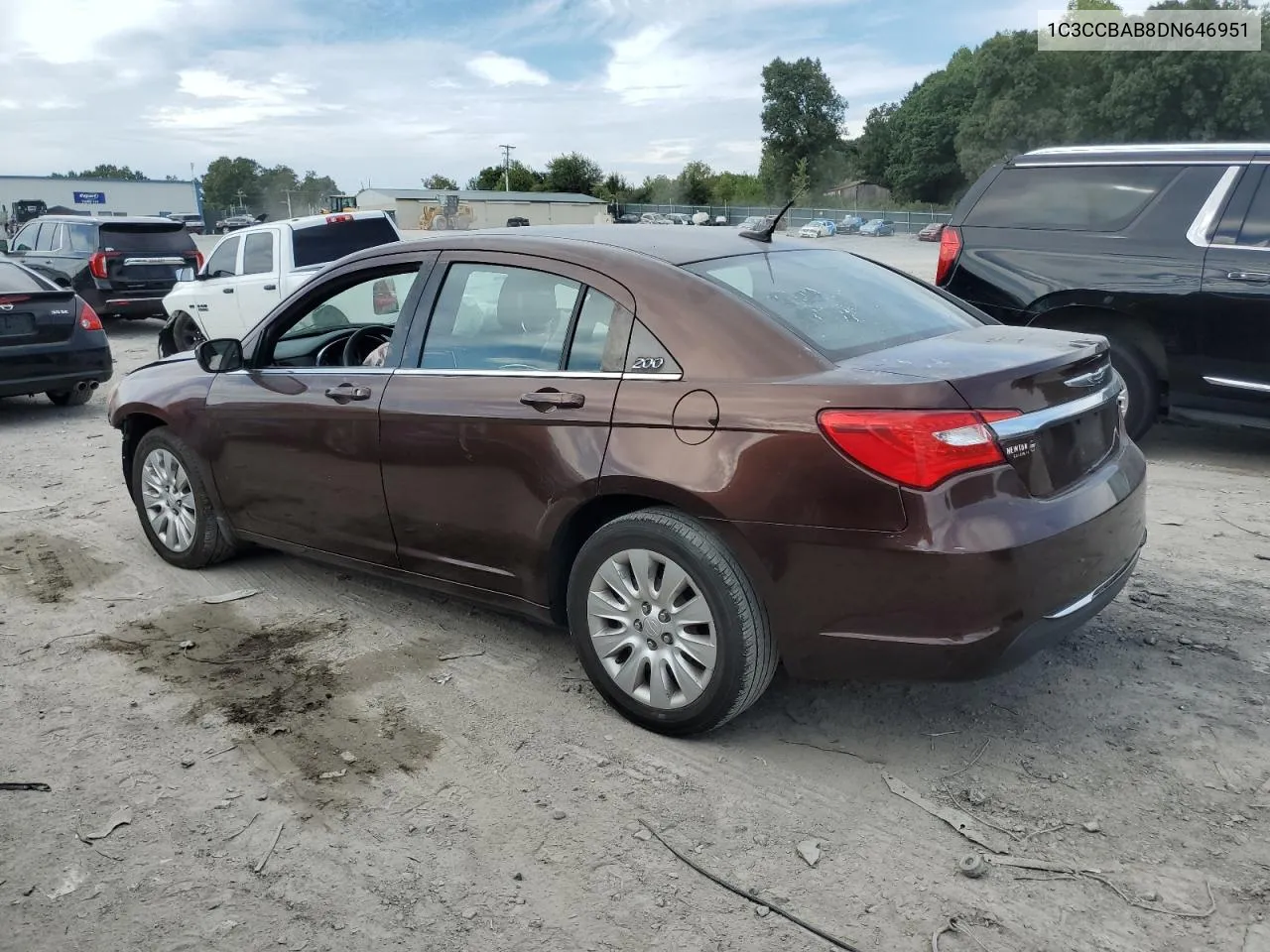 2013 Chrysler 200 Lx VIN: 1C3CCBAB8DN646951 Lot: 70018654