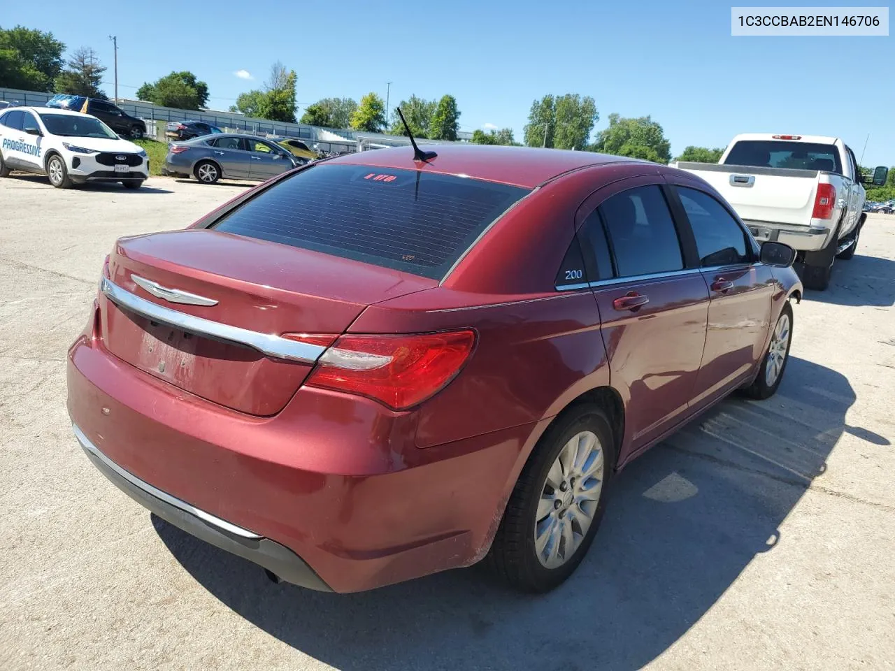 2014 Chrysler 200 Lx VIN: 1C3CCBAB2EN146706 Lot: 58418384