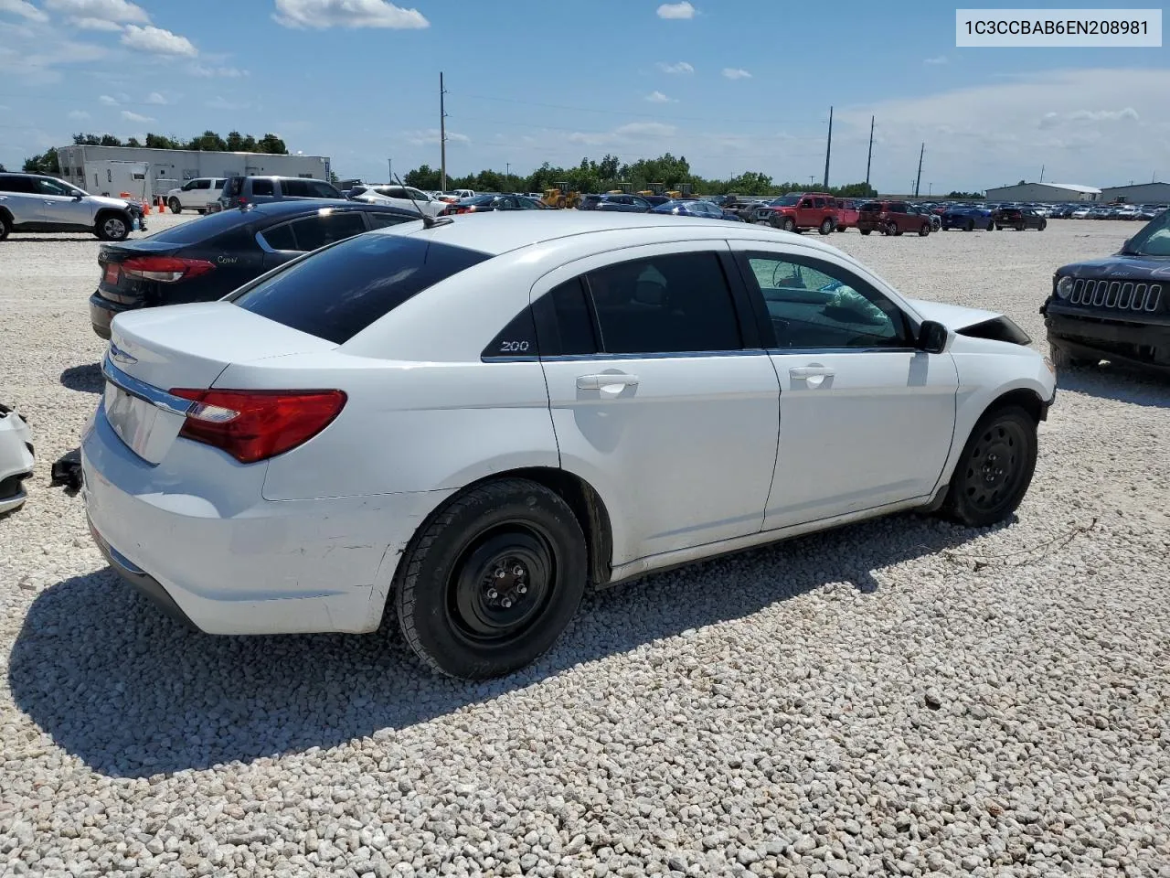 2014 Chrysler 200 Lx VIN: 1C3CCBAB6EN208981 Lot: 62232274