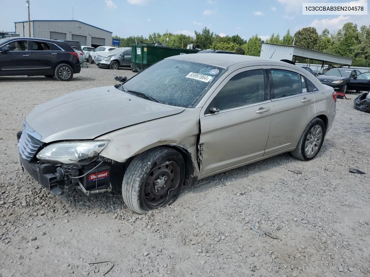 2014 Chrysler 200 Lx VIN: 1C3CCBAB3EN204578 Lot: 65997064