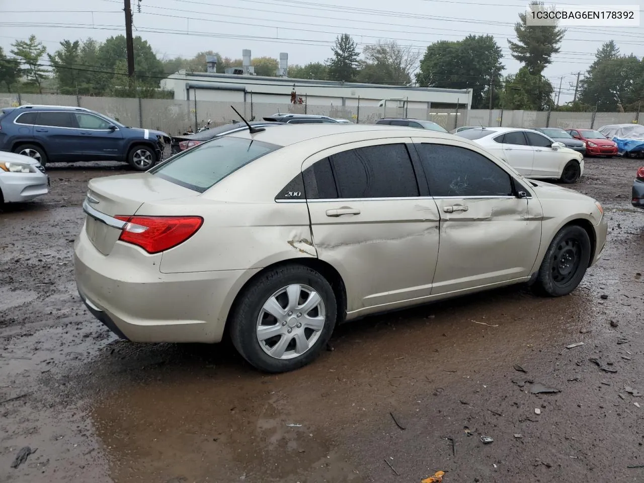 2014 Chrysler 200 Lx VIN: 1C3CCBAG6EN178392 Lot: 71344474