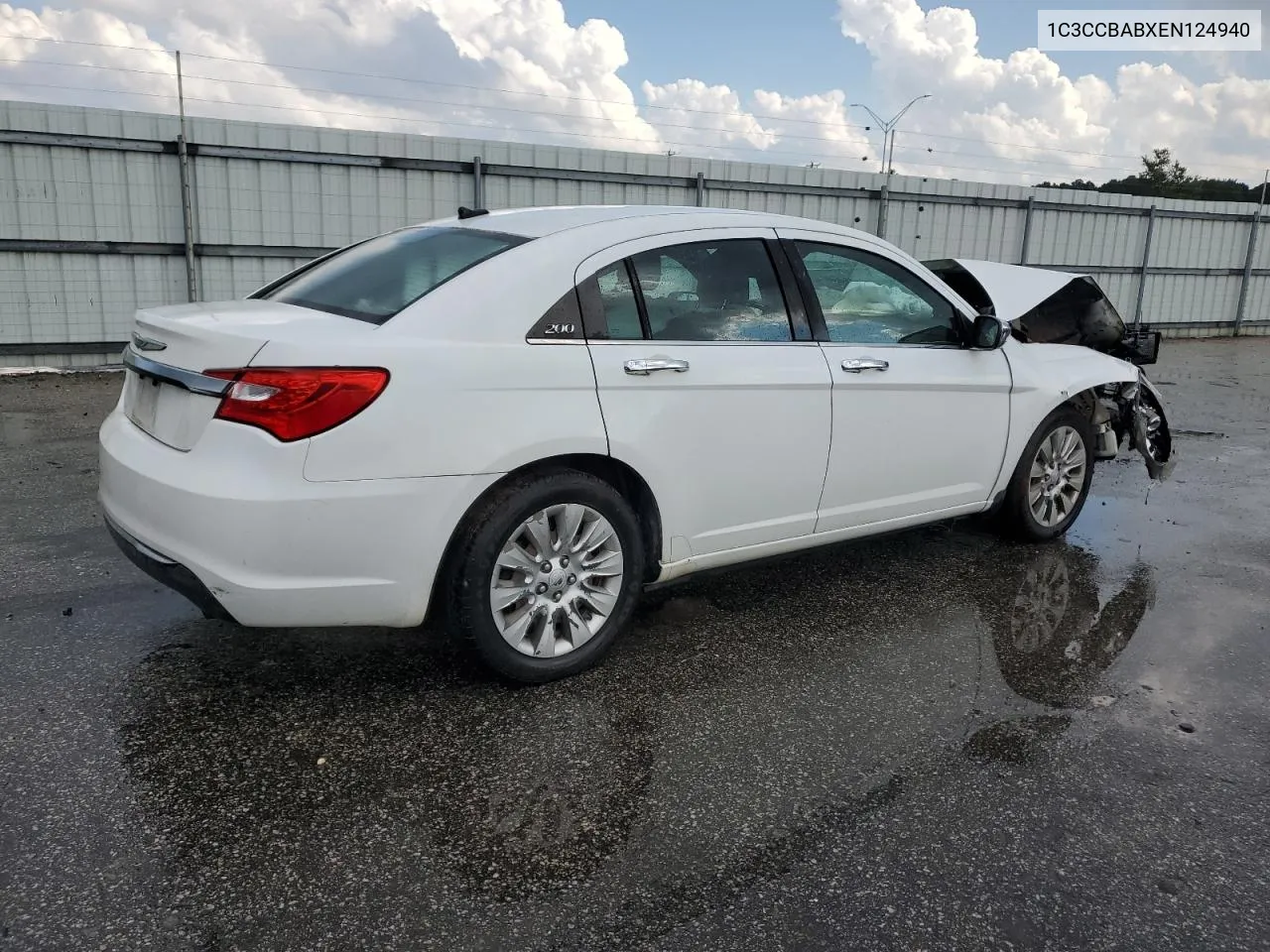 2014 Chrysler 200 Lx VIN: 1C3CCBABXEN124940 Lot: 73572254