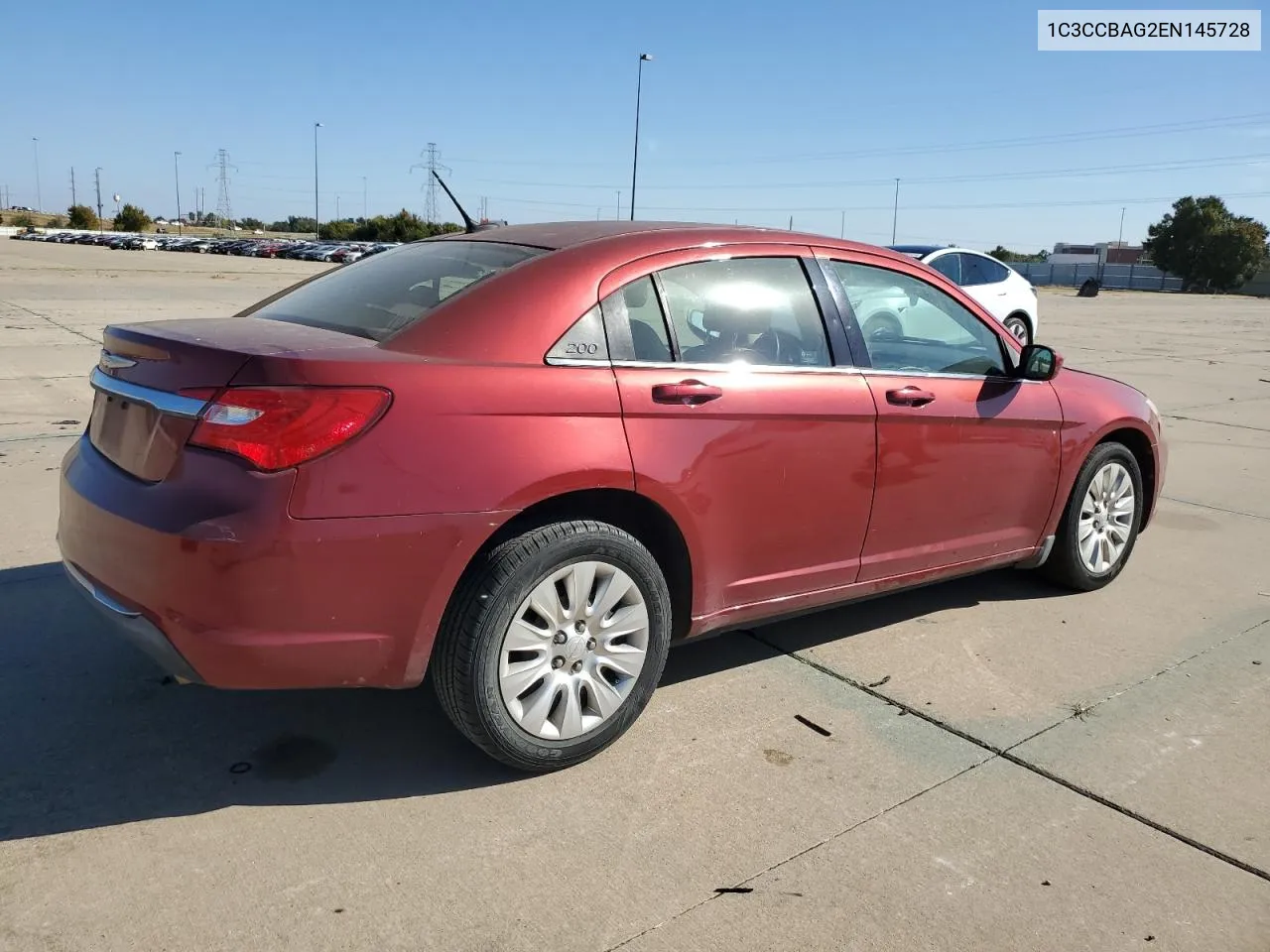 2014 Chrysler 200 Lx VIN: 1C3CCBAG2EN145728 Lot: 77389504