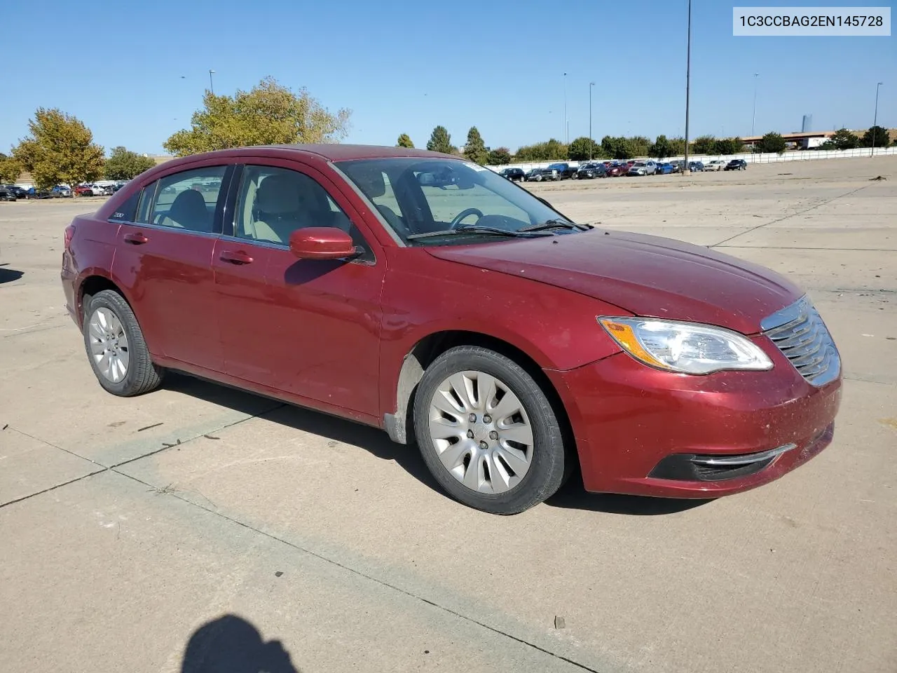 2014 Chrysler 200 Lx VIN: 1C3CCBAG2EN145728 Lot: 77389504