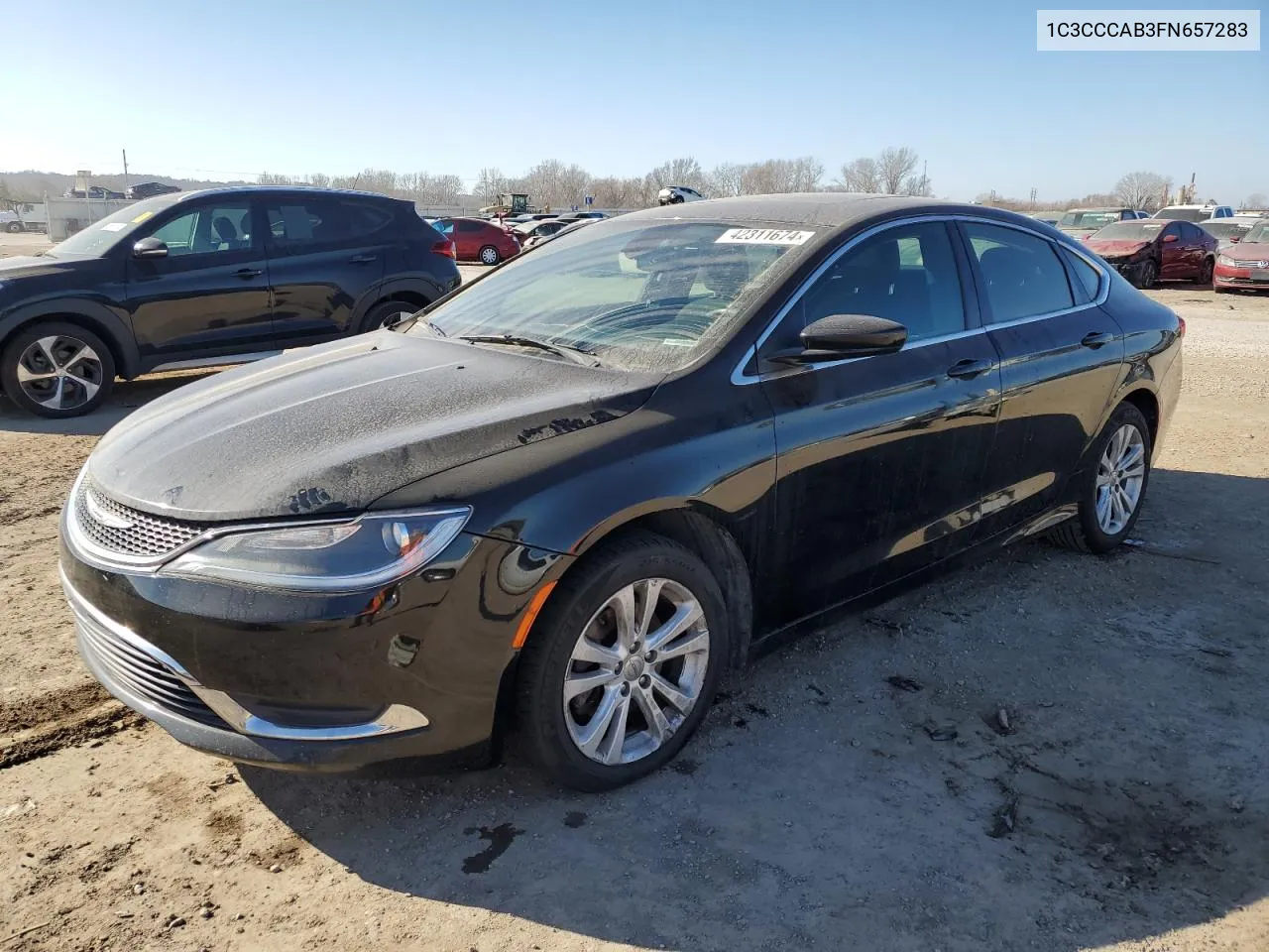 2015 Chrysler 200 Limited VIN: 1C3CCCAB3FN657283 Lot: 42311674