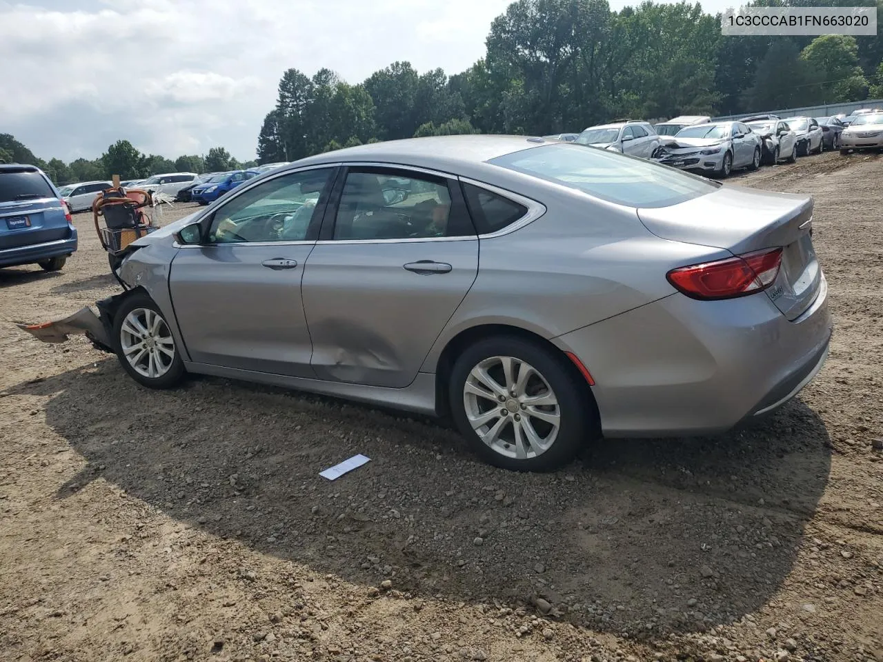 2015 Chrysler 200 Limited VIN: 1C3CCCAB1FN663020 Lot: 56089454