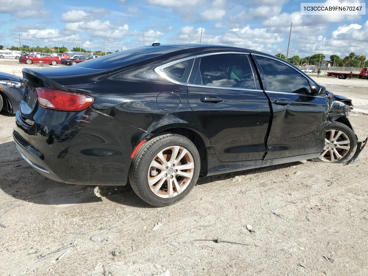 2015 Chrysler 200 Limited VIN: 1C3CCCAB9FN670247 Lot: 60415194