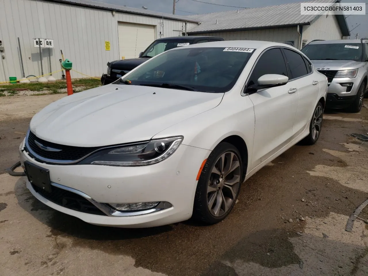 2015 Chrysler 200 C VIN: 1C3CCCCG0FN581403 Lot: 64044664