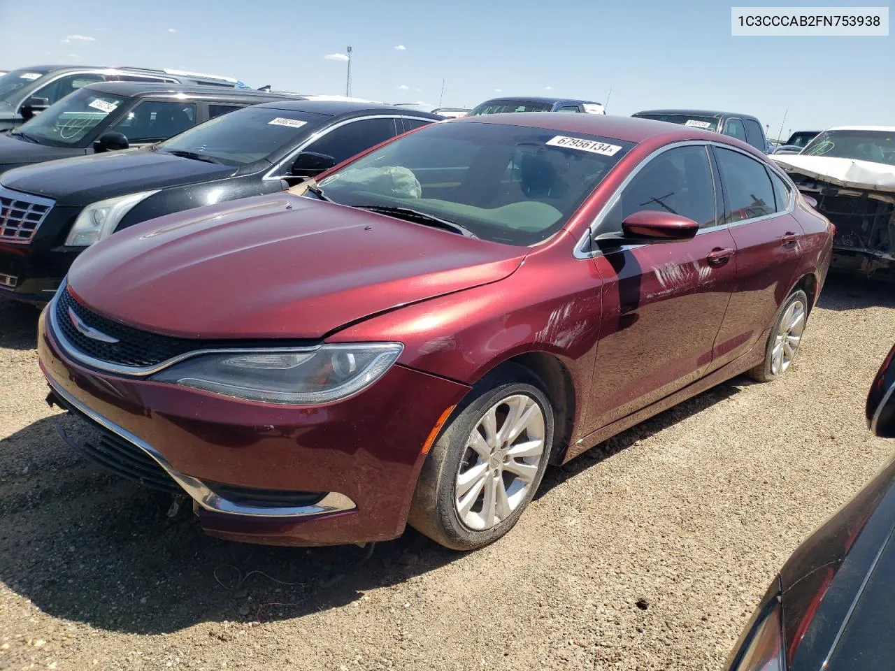 2015 Chrysler 200 Limited VIN: 1C3CCCAB2FN753938 Lot: 67956134