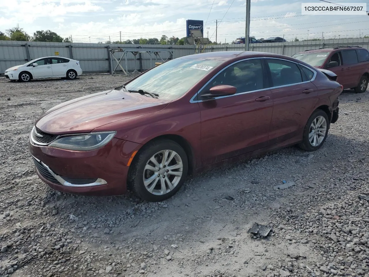 2015 Chrysler 200 Limited VIN: 1C3CCCAB4FN667207 Lot: 70020374