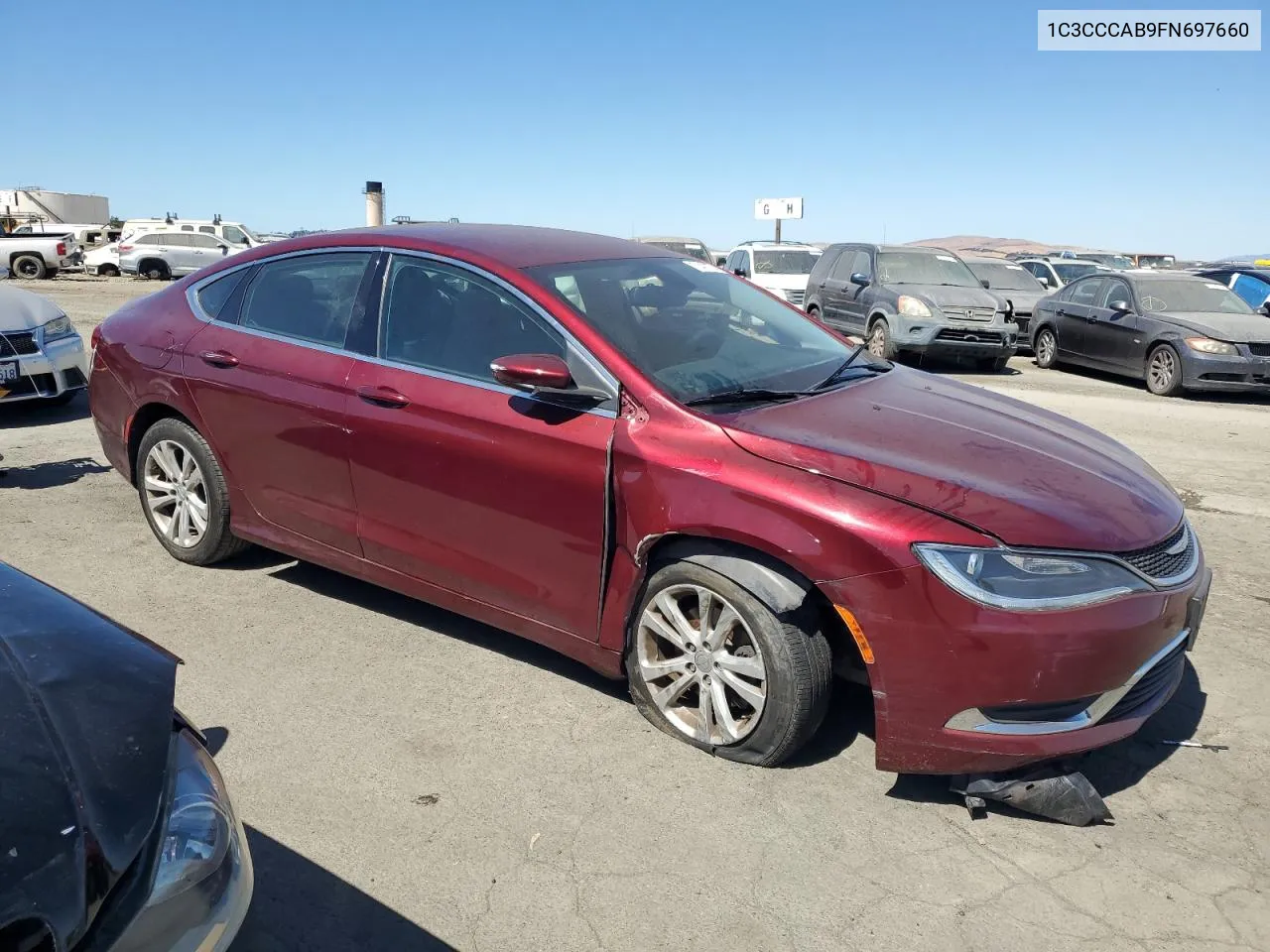 1C3CCCAB9FN697660 2015 Chrysler 200 Limited