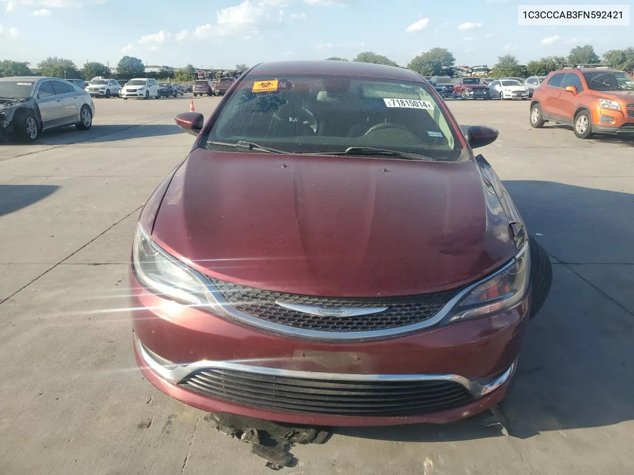 2015 Chrysler 200 Limited VIN: 1C3CCCAB3FN592421 Lot: 71815014