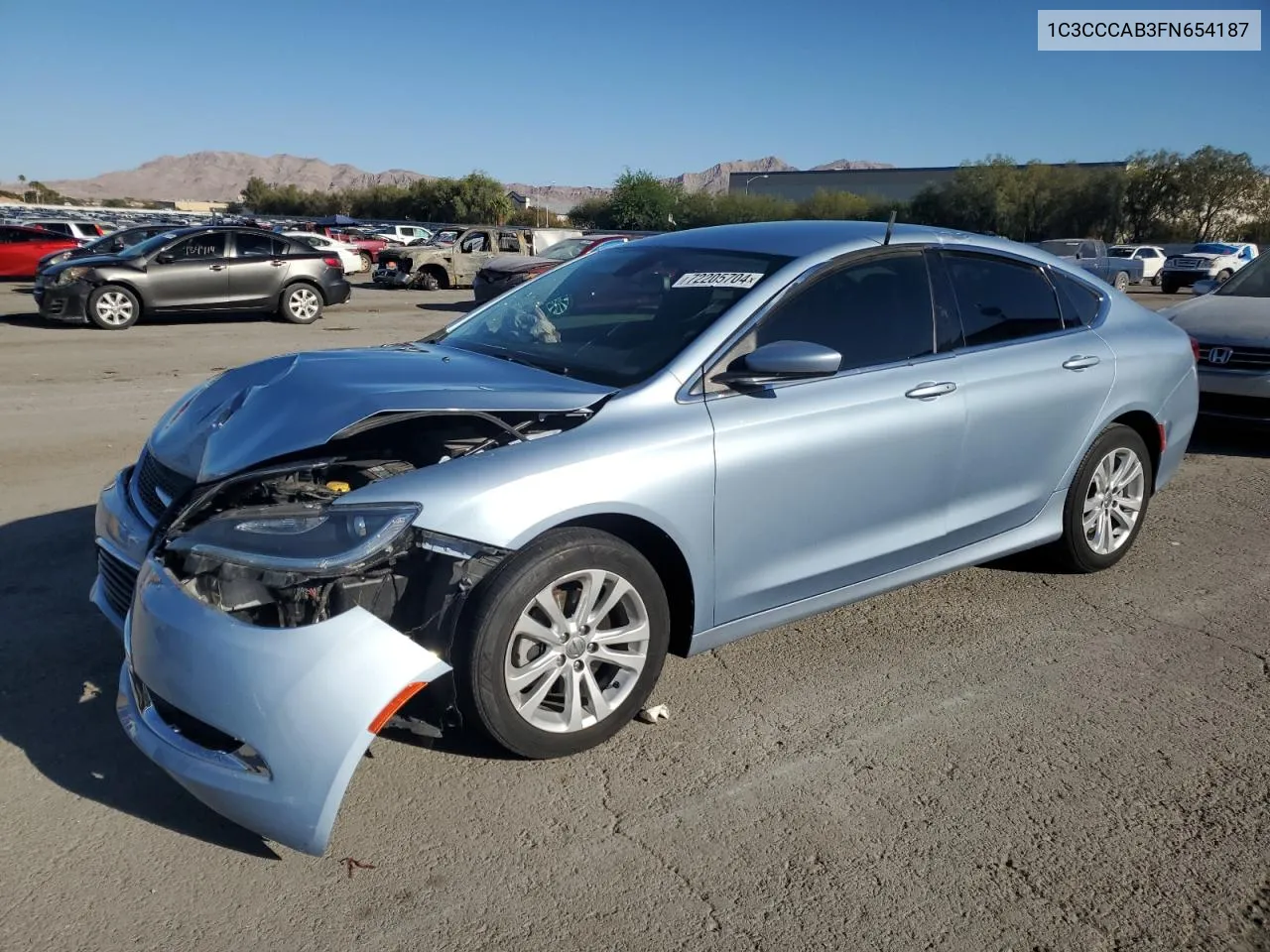 2015 Chrysler 200 Limited VIN: 1C3CCCAB3FN654187 Lot: 72205704