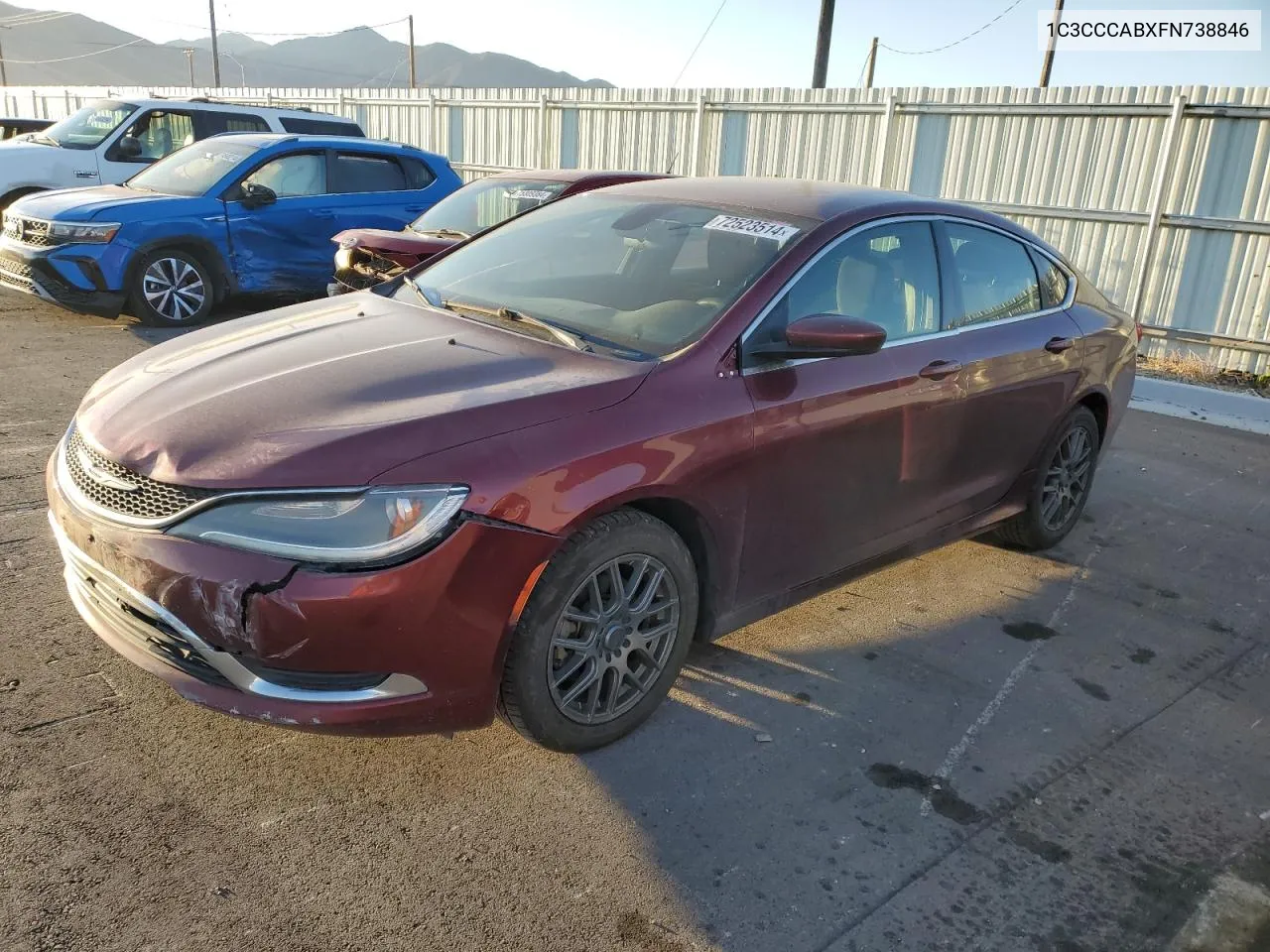 2015 Chrysler 200 Limited VIN: 1C3CCCABXFN738846 Lot: 72523514