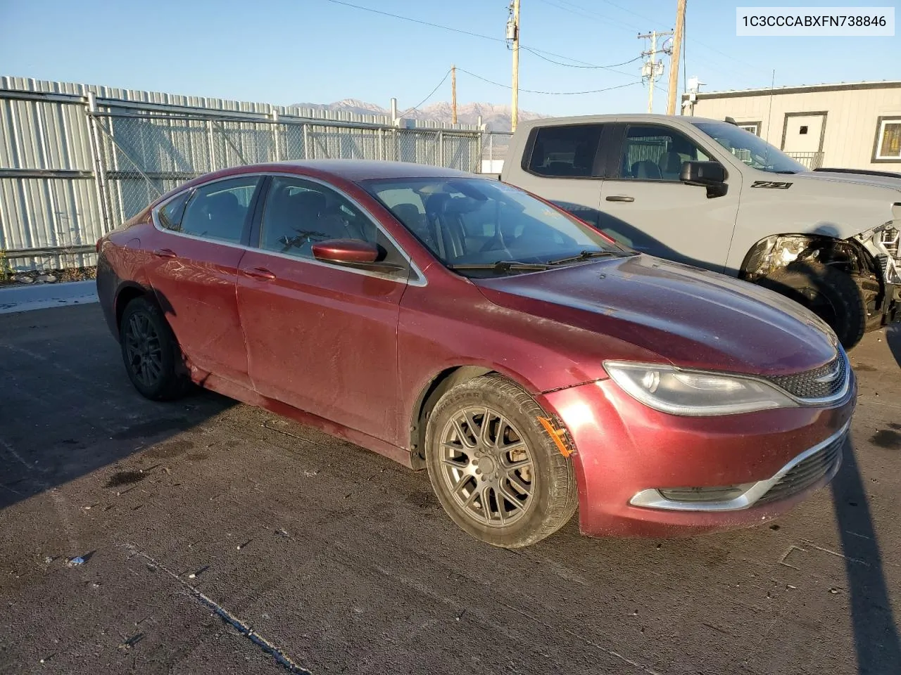 2015 Chrysler 200 Limited VIN: 1C3CCCABXFN738846 Lot: 72523514