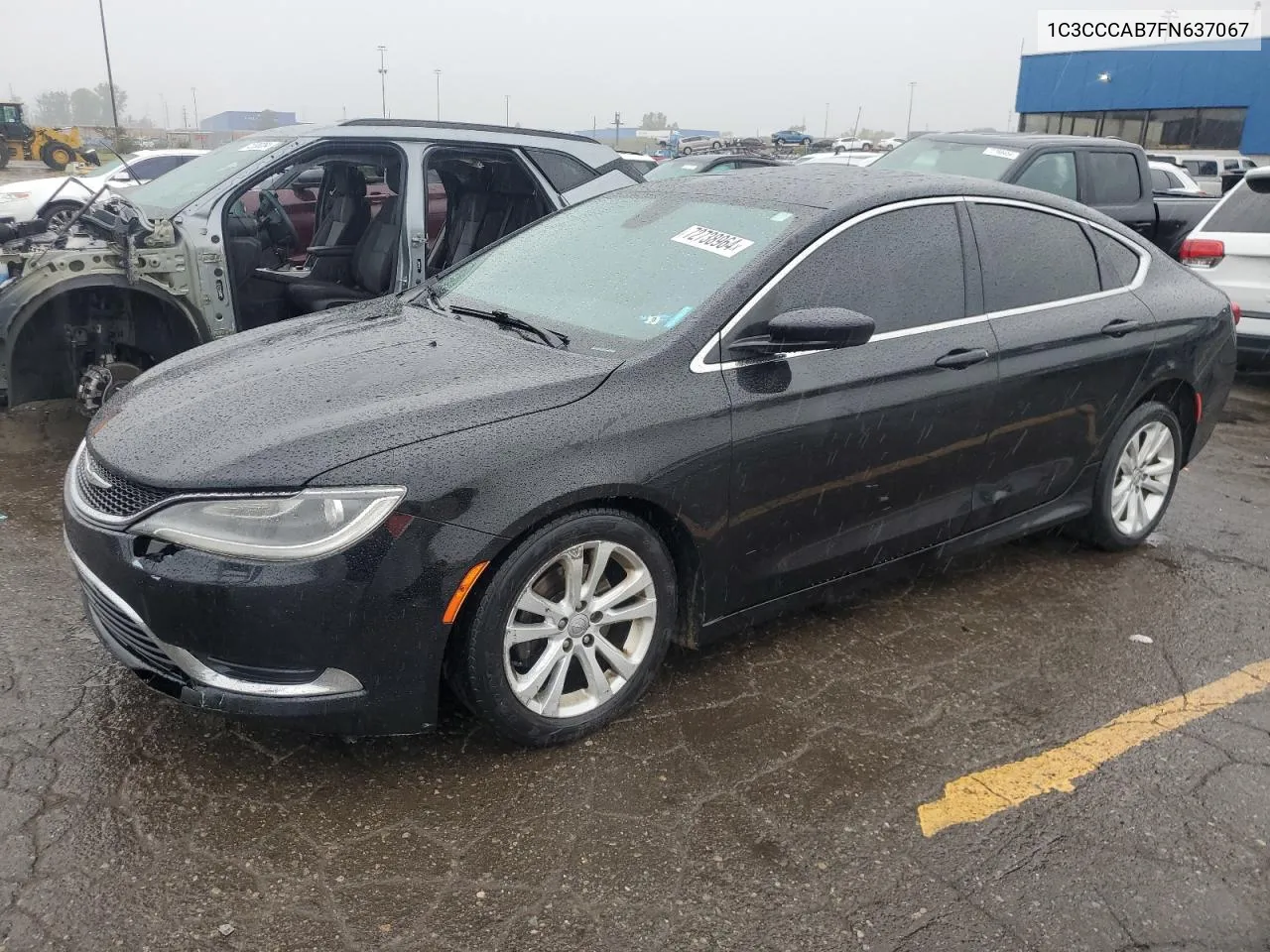 2015 Chrysler 200 Limited VIN: 1C3CCCAB7FN637067 Lot: 72738964