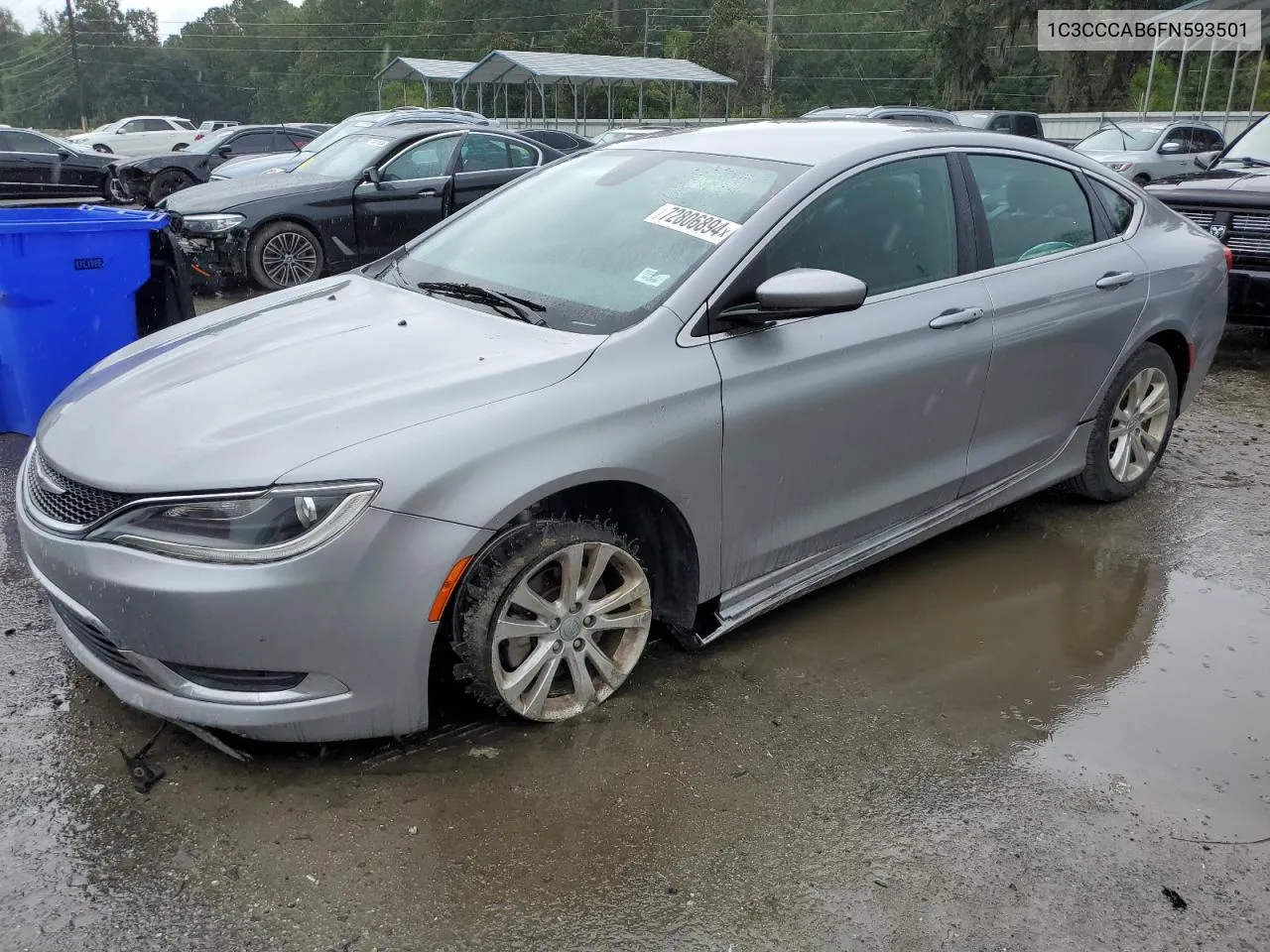 2015 Chrysler 200 Limited VIN: 1C3CCCAB6FN593501 Lot: 72806894