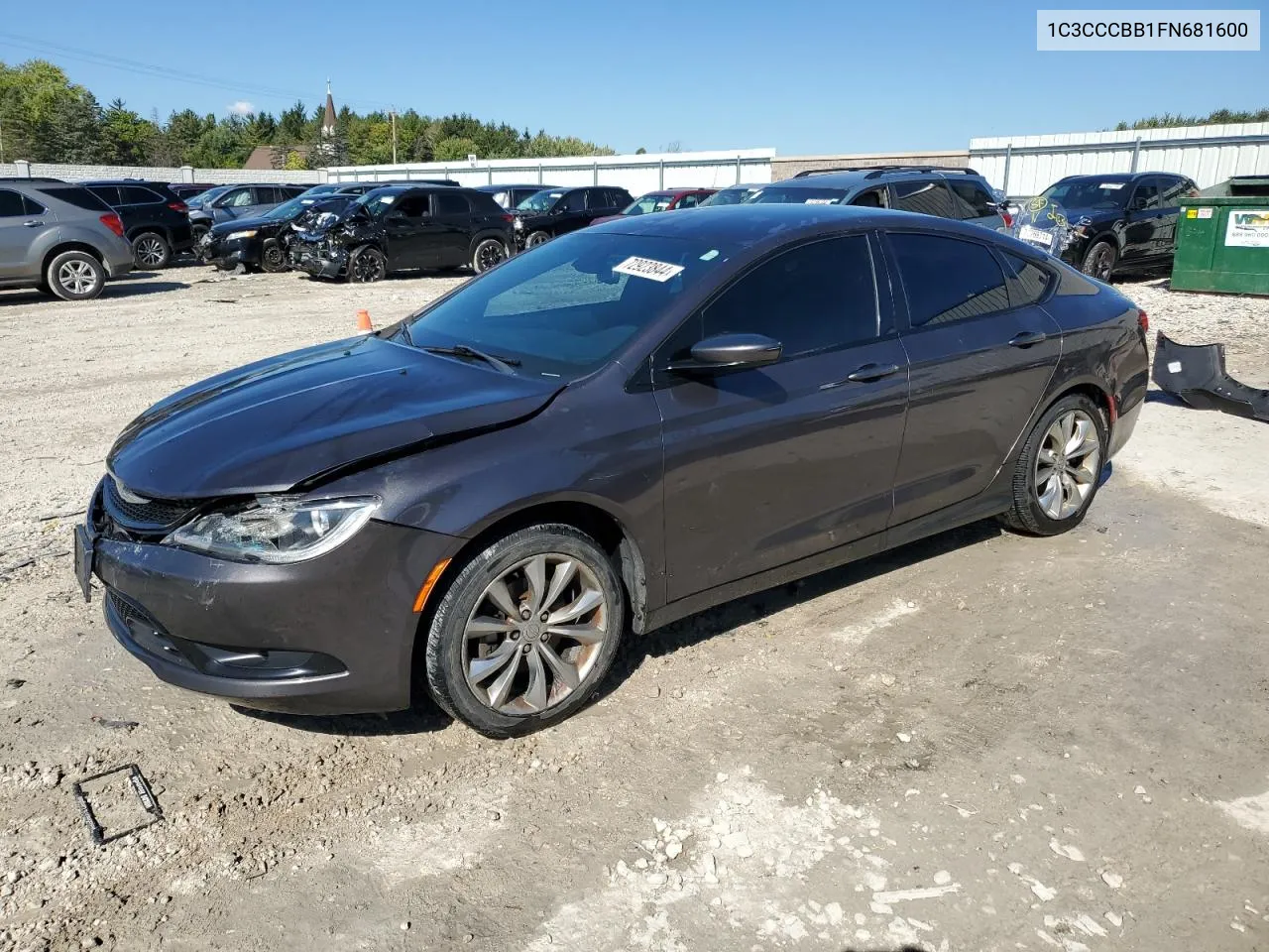 2015 Chrysler 200 S VIN: 1C3CCCBB1FN681600 Lot: 72923844