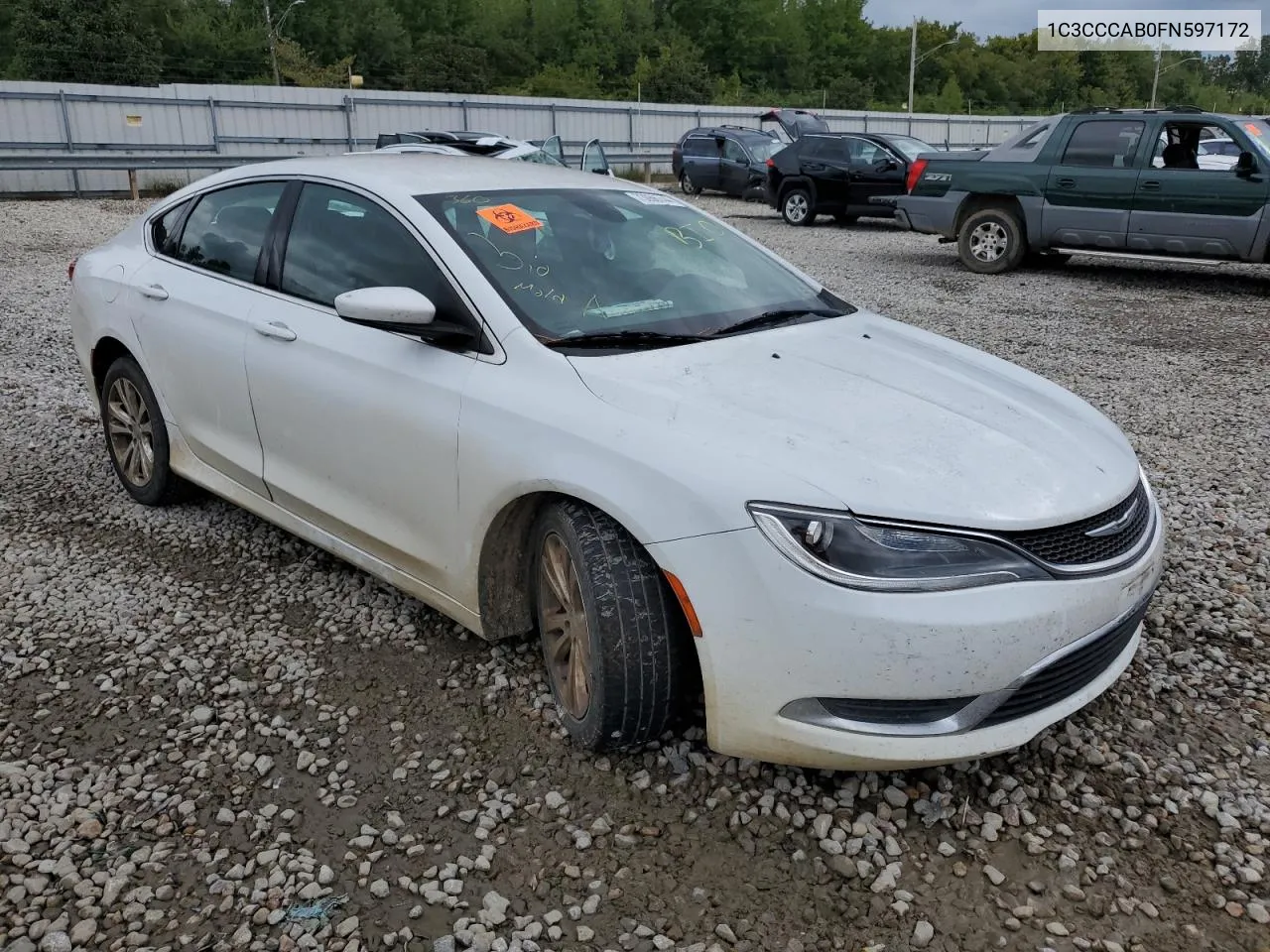 2015 Chrysler 200 Limited VIN: 1C3CCCAB0FN597172 Lot: 73066744