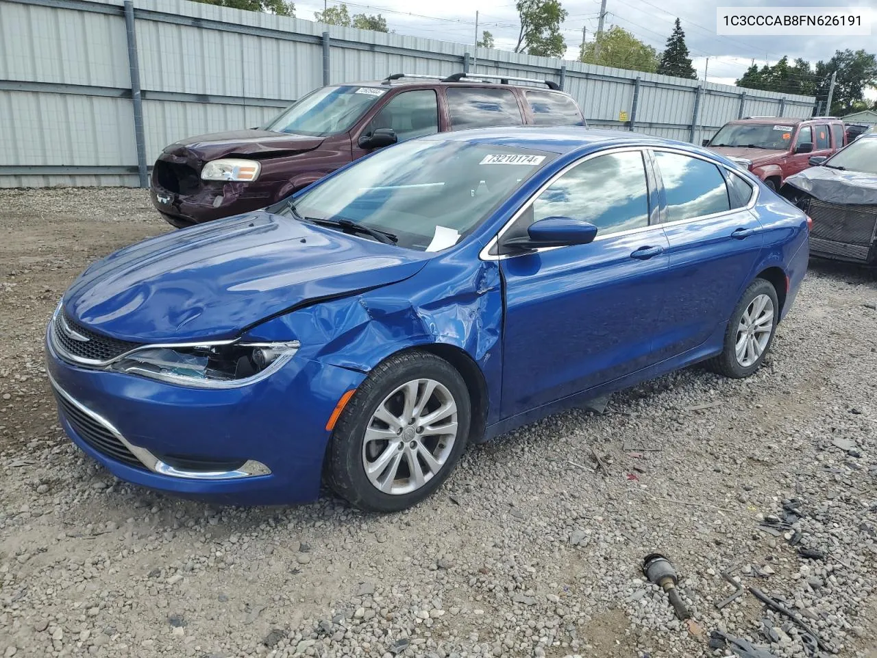 2015 Chrysler 200 Limited VIN: 1C3CCCAB8FN626191 Lot: 73210174