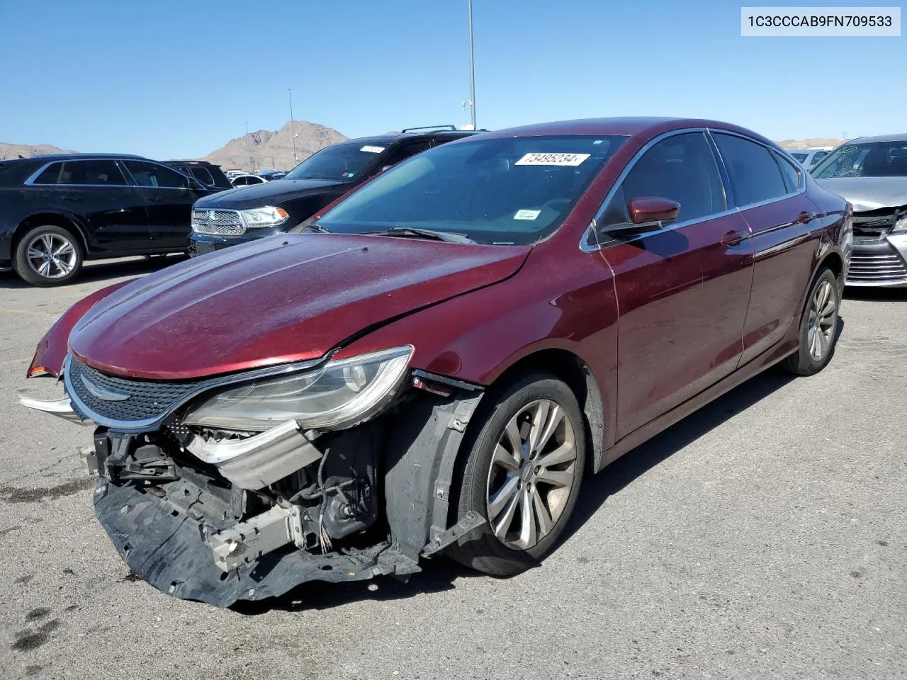 2015 Chrysler 200 Limited VIN: 1C3CCCAB9FN709533 Lot: 73495234