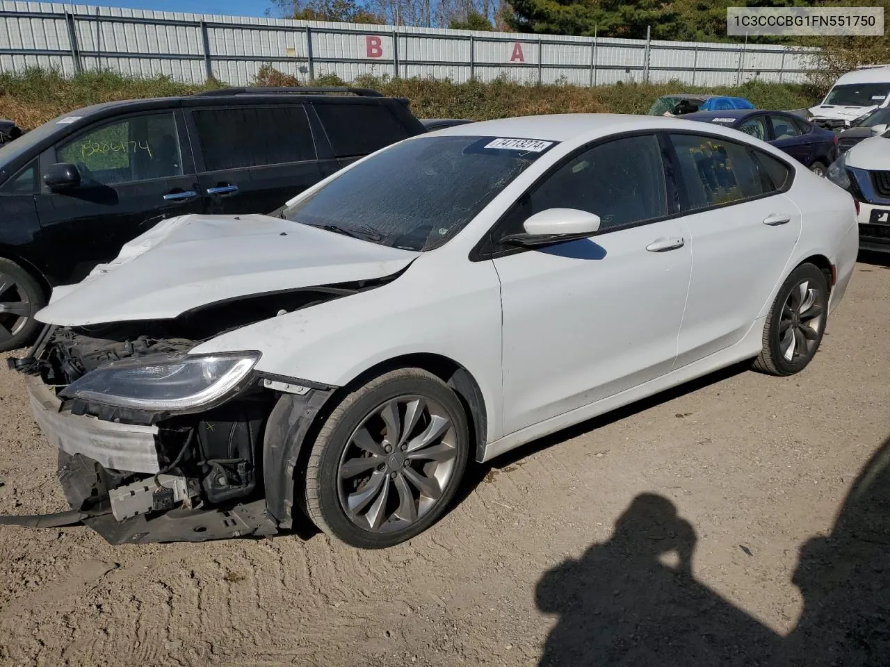 2015 Chrysler 200 S VIN: 1C3CCCBG1FN551750 Lot: 74713274