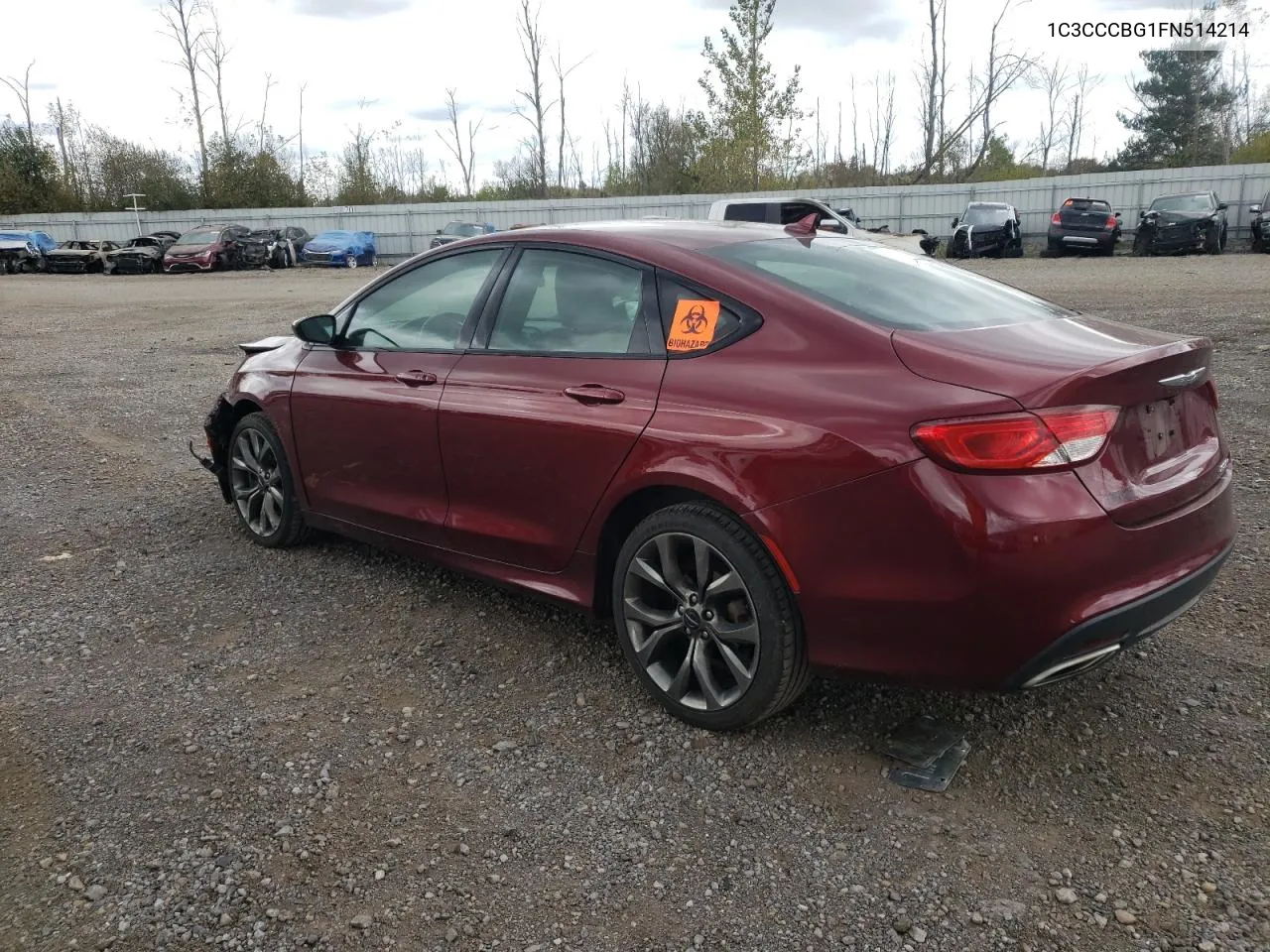 2015 Chrysler 200 S VIN: 1C3CCCBG1FN514214 Lot: 74921274