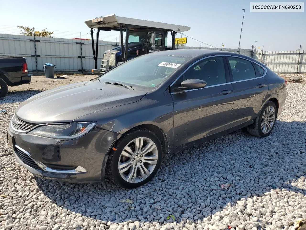 2015 Chrysler 200 Limited VIN: 1C3CCCAB4FN690258 Lot: 74999874