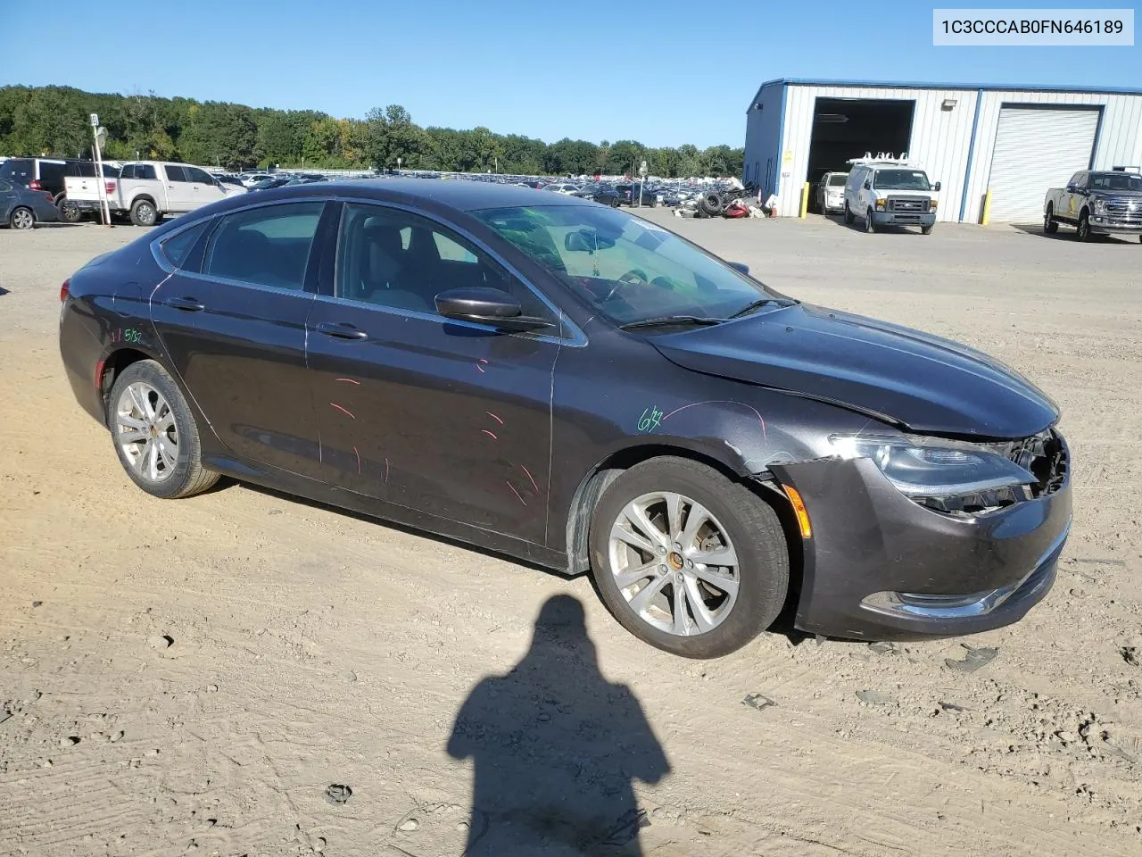 2015 Chrysler 200 Limited VIN: 1C3CCCAB0FN646189 Lot: 75002924