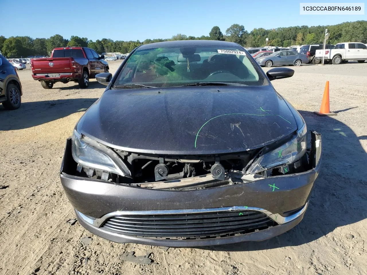 2015 Chrysler 200 Limited VIN: 1C3CCCAB0FN646189 Lot: 75002924