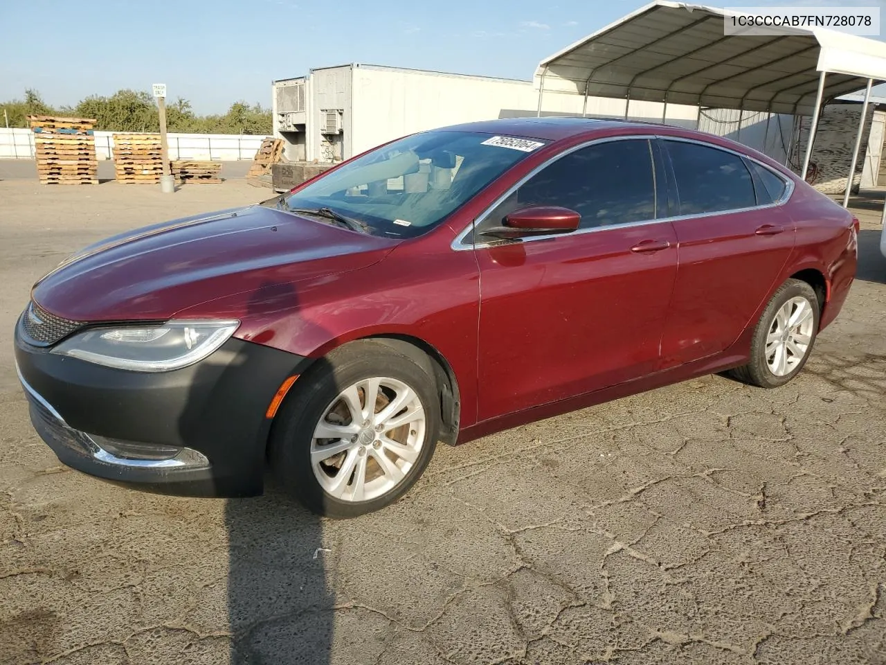 2015 Chrysler 200 Limited VIN: 1C3CCCAB7FN728078 Lot: 75052064