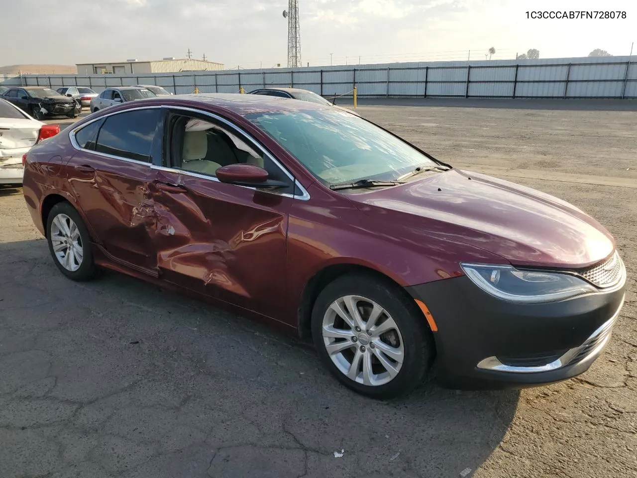 2015 Chrysler 200 Limited VIN: 1C3CCCAB7FN728078 Lot: 75052064