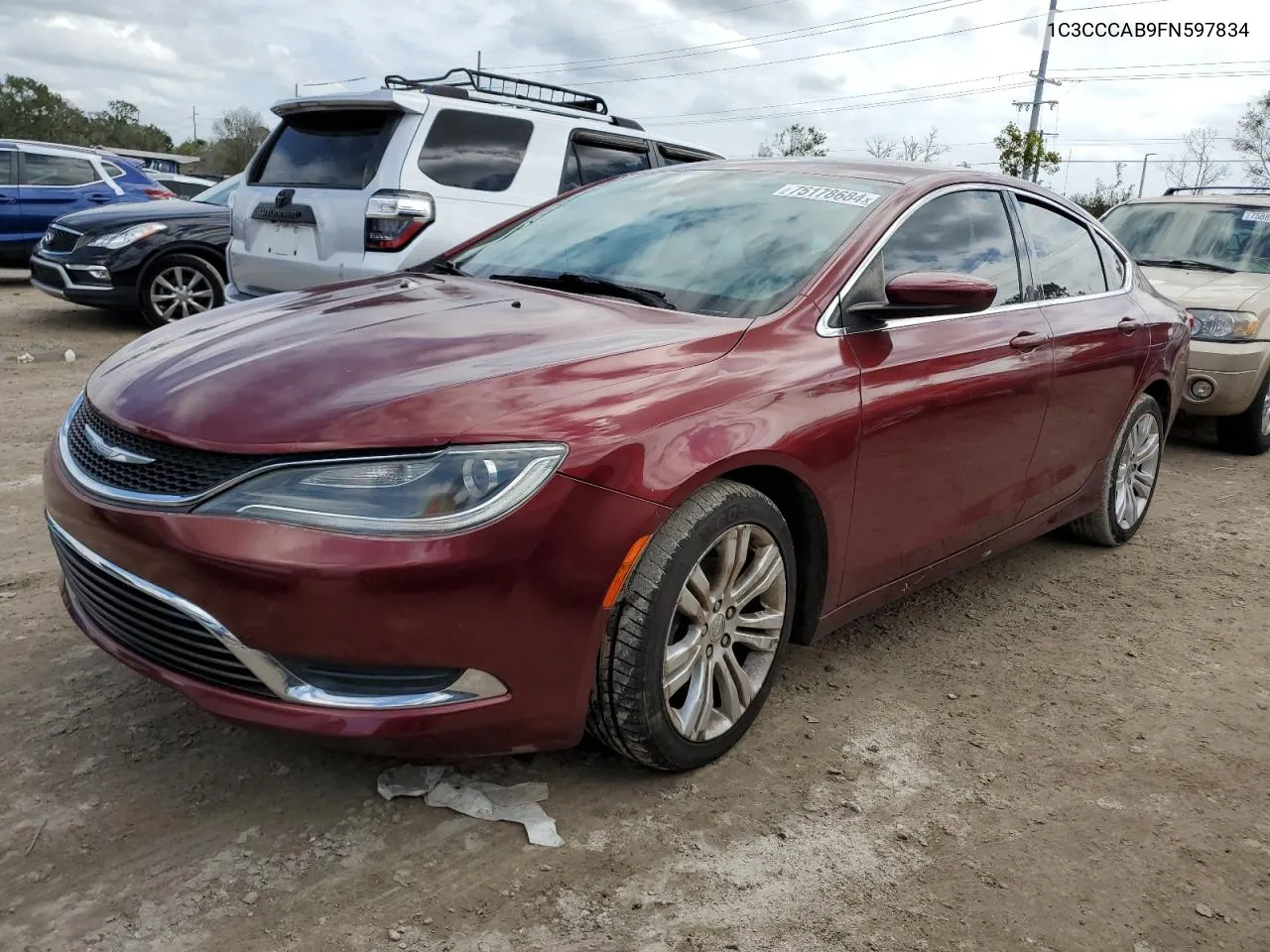 2015 Chrysler 200 Limited VIN: 1C3CCCAB9FN597834 Lot: 75178684