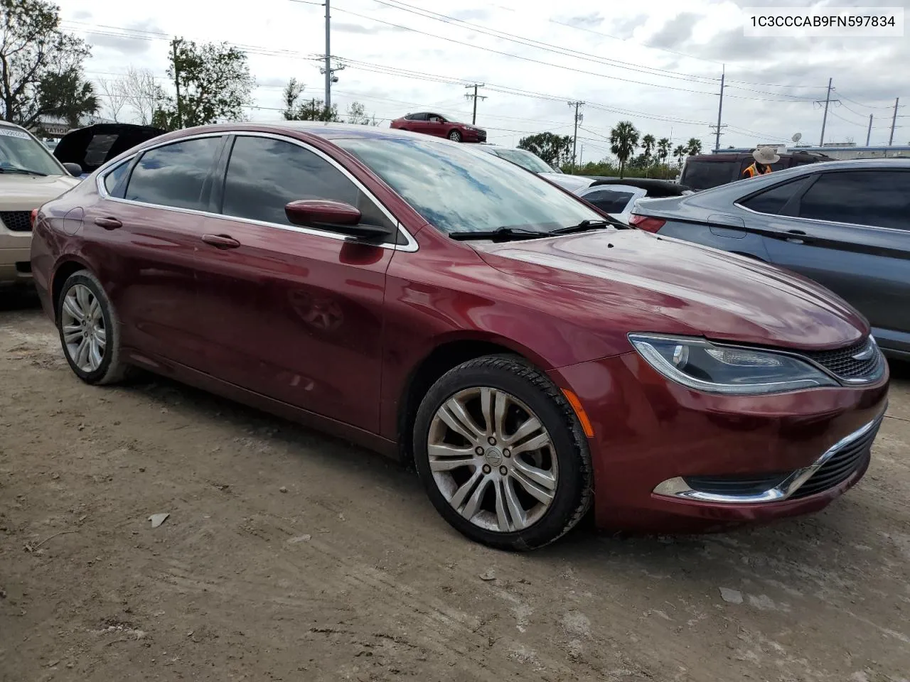 2015 Chrysler 200 Limited VIN: 1C3CCCAB9FN597834 Lot: 75178684