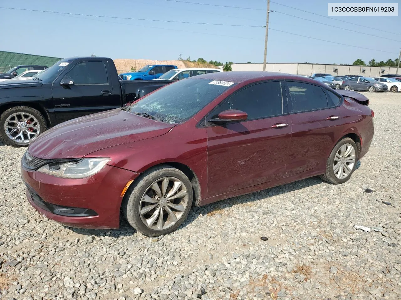 2015 Chrysler 200 S VIN: 1C3CCCBB0FN619203 Lot: 75389524