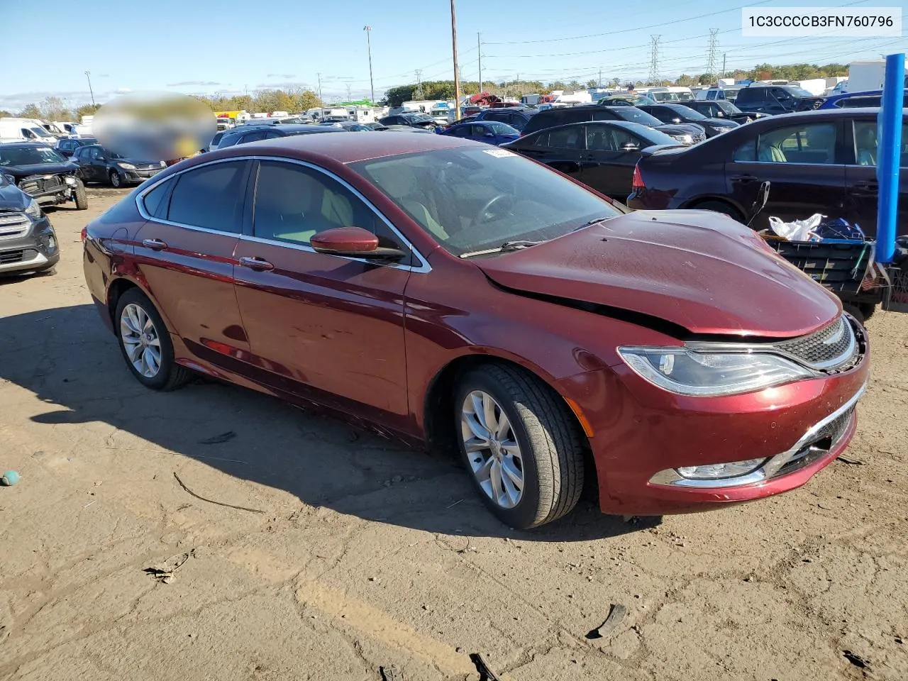 2015 Chrysler 200 C VIN: 1C3CCCCB3FN760796 Lot: 76037224