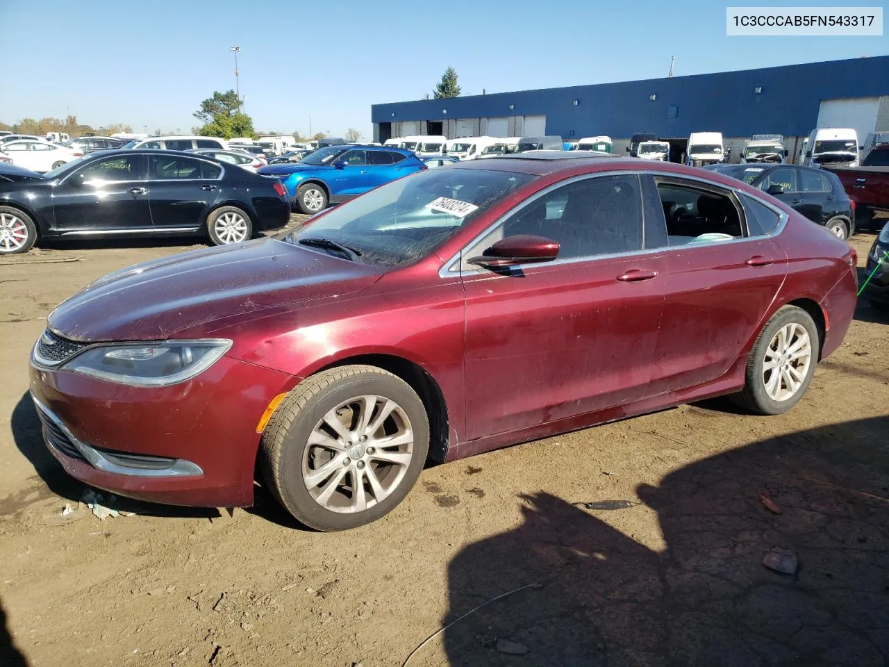 2015 Chrysler 200 Limited VIN: 1C3CCCAB5FN543317 Lot: 76403274