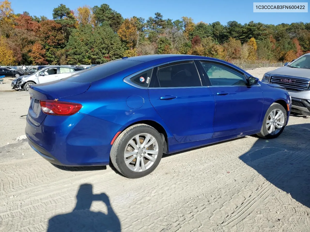 2015 Chrysler 200 Limited VIN: 1C3CCCAB3FN600422 Lot: 77457084