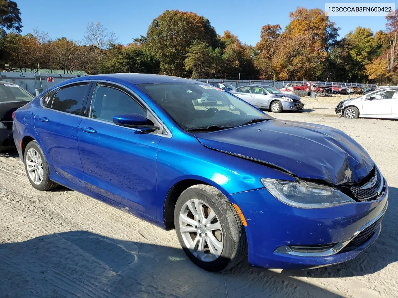 2015 Chrysler 200 Limited VIN: 1C3CCCAB3FN600422 Lot: 77457084