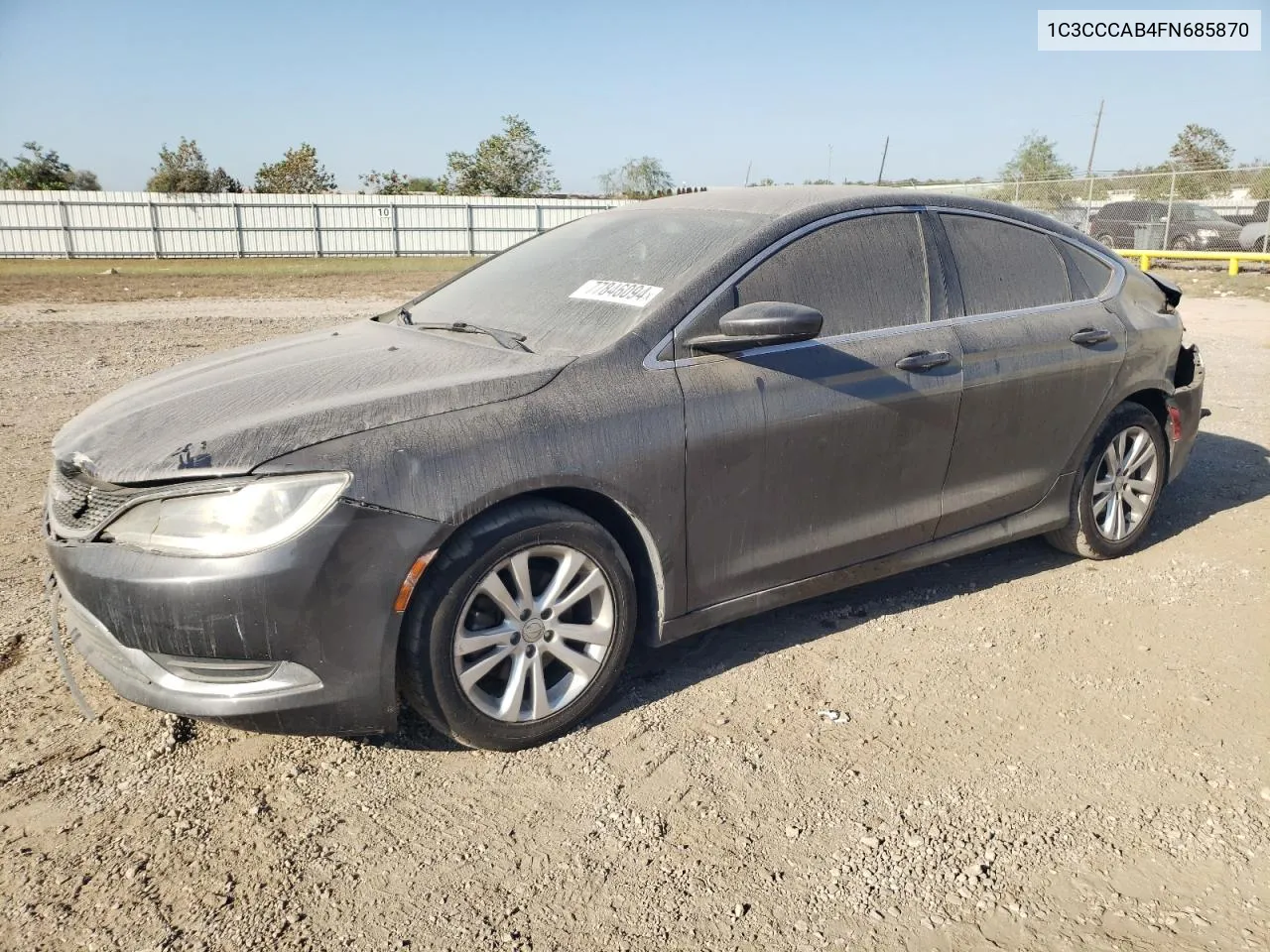 2015 Chrysler 200 Limited VIN: 1C3CCCAB4FN685870 Lot: 77846094