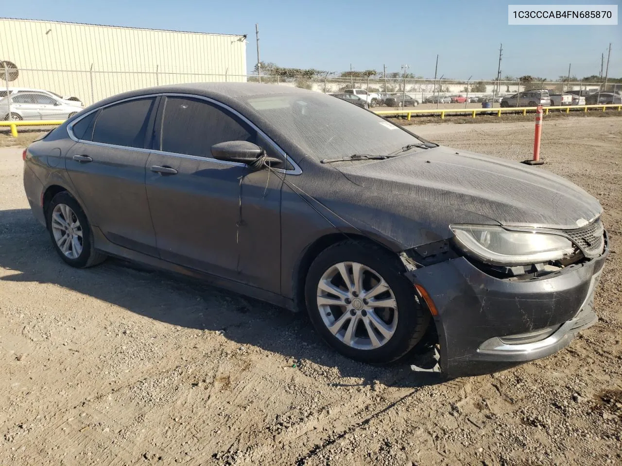 2015 Chrysler 200 Limited VIN: 1C3CCCAB4FN685870 Lot: 77846094